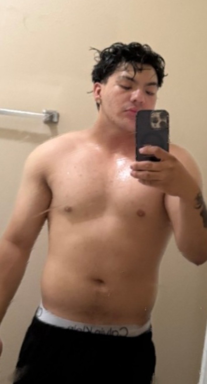 Client before photo for 4-week progress comparison