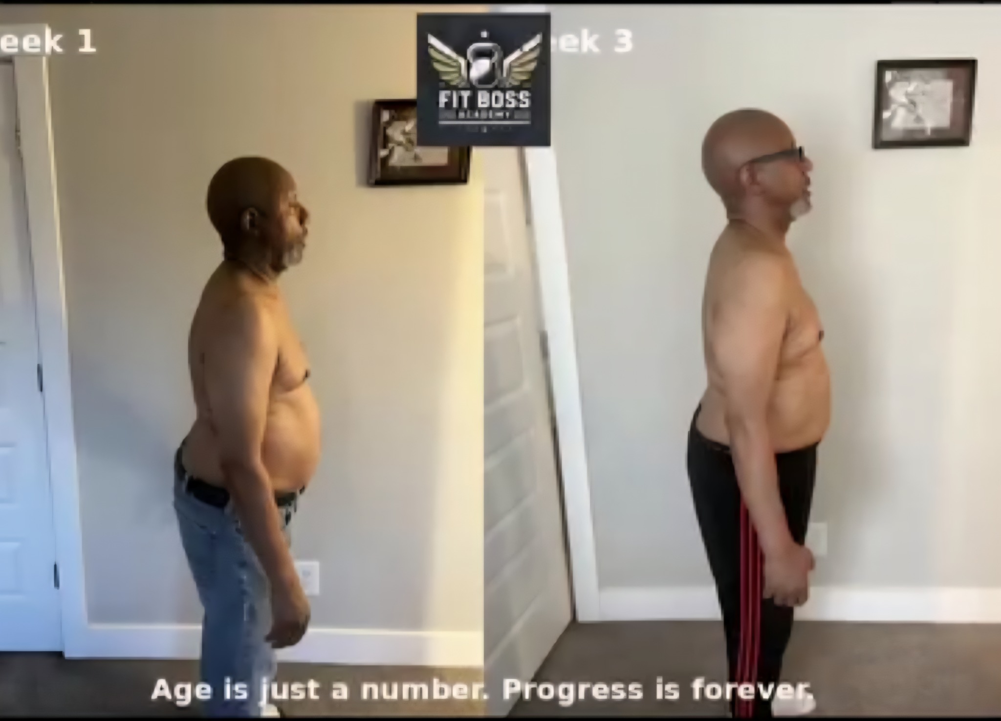 Side comparison: Week 1 → Week 3